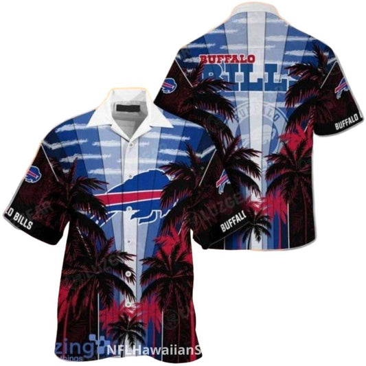 Buffalo Bills Tropical Sunset Palm Tree Hawaiian Shirt - Moonbestprint