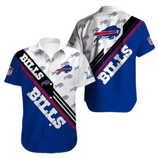 Buffalo Bills Vibrant White And Blue Hawaiian Shirt - Moonbestprint