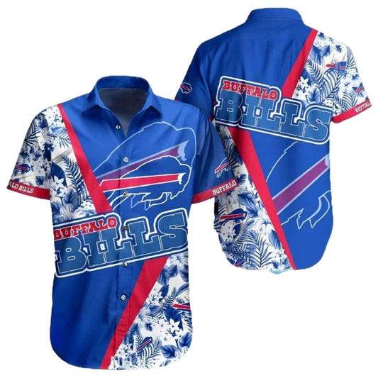 Buffalo Bills White And Blue Floral Tropical Style Hawaiian Shirt - Moonbestprint