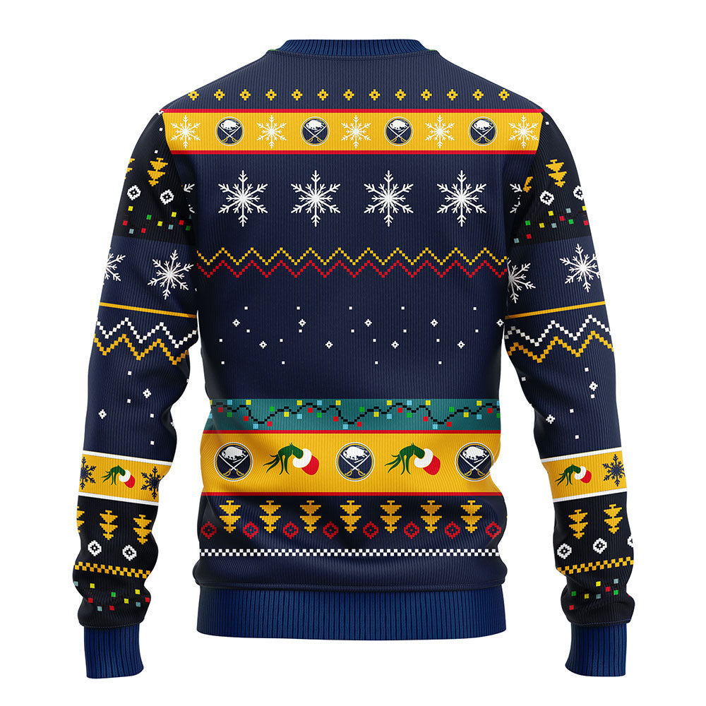 Buffalo Sabres 12 Grinch Xmas Day Ugly Christmas Sweater, Grinch Xmas Sweater Moonbestprint