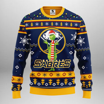 Buffalo Sabres Funny Grinch Ugly Christmas Sweater, Grinch Xmas Sweater Moonbestprint