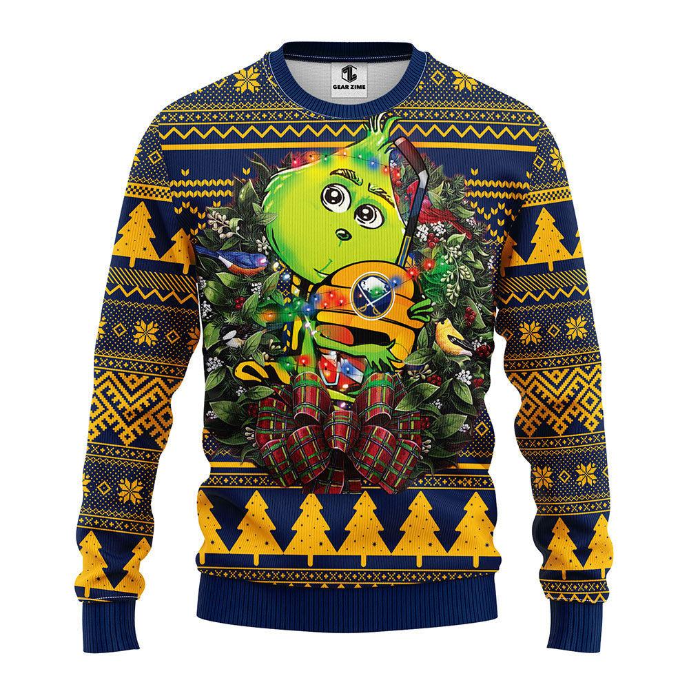 Buffalo Sabres Grinch Hug Ugly Christmas Sweater, Grinch Xmas Sweater Moonbestprint