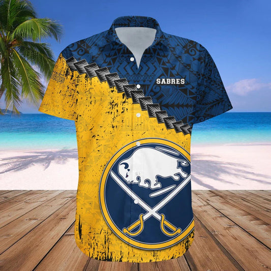 Buffalo Sabres Hawaiian Shirtt Camouflage Vintage - NHL, NHL Hawaiian Shirt Moonbestprint