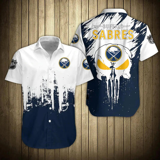 Buffalo Sabres Hawaiian Shirt Skull - NHL, NHL Hawaiian Shirt Moonbestprint