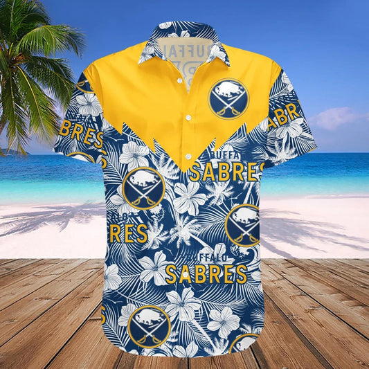 Buffalo Sabres Hawaiian Shirtt Tropical Seamless- NHL, NHL Hawaiian Shirt Moonbestprint