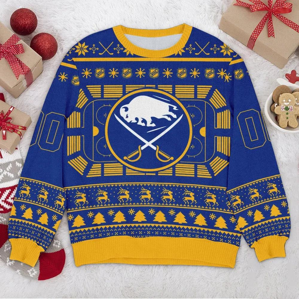 Buffalo Sabres NHL Custom Ugly Christmas Sweater, NHL Christmas Sweater Moonbestprint