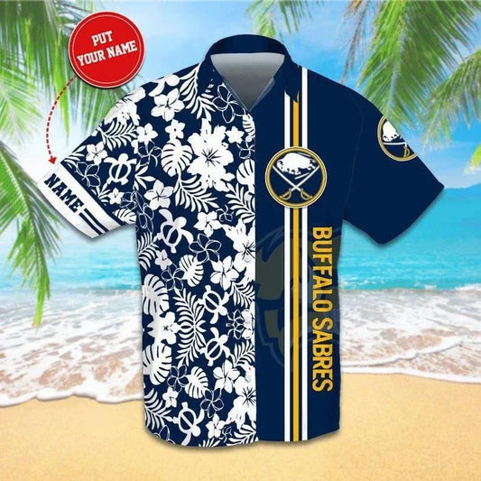 Buffalo Sabres Nhl Custom Name Sport Premium Hawaiian Shirt Gift For Sports Lovers, NHL Hawaiian Shirt Moonbestprint