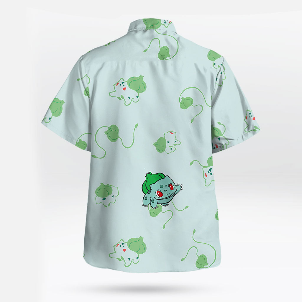 Bulbasaur Pokémon Hawaiian Shirt Cute Green Leaf Print – Moonbestprint