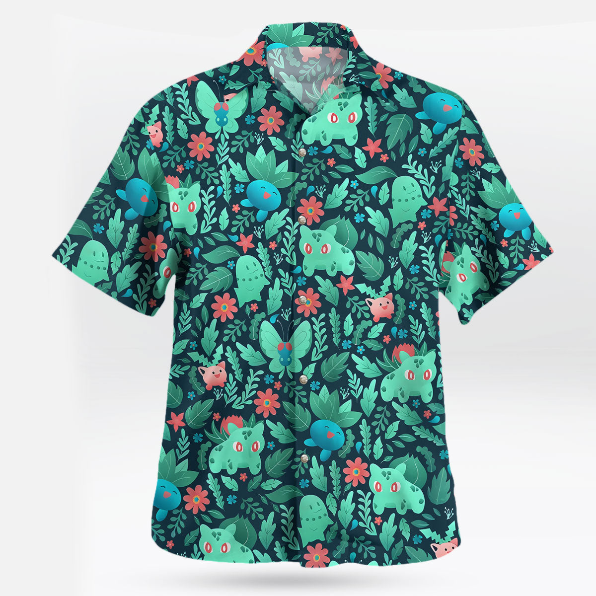 Bulbasaur Pokemon Hawaiian Shirt Tropical Grass Type Aloha Shirt – Moonbestprint