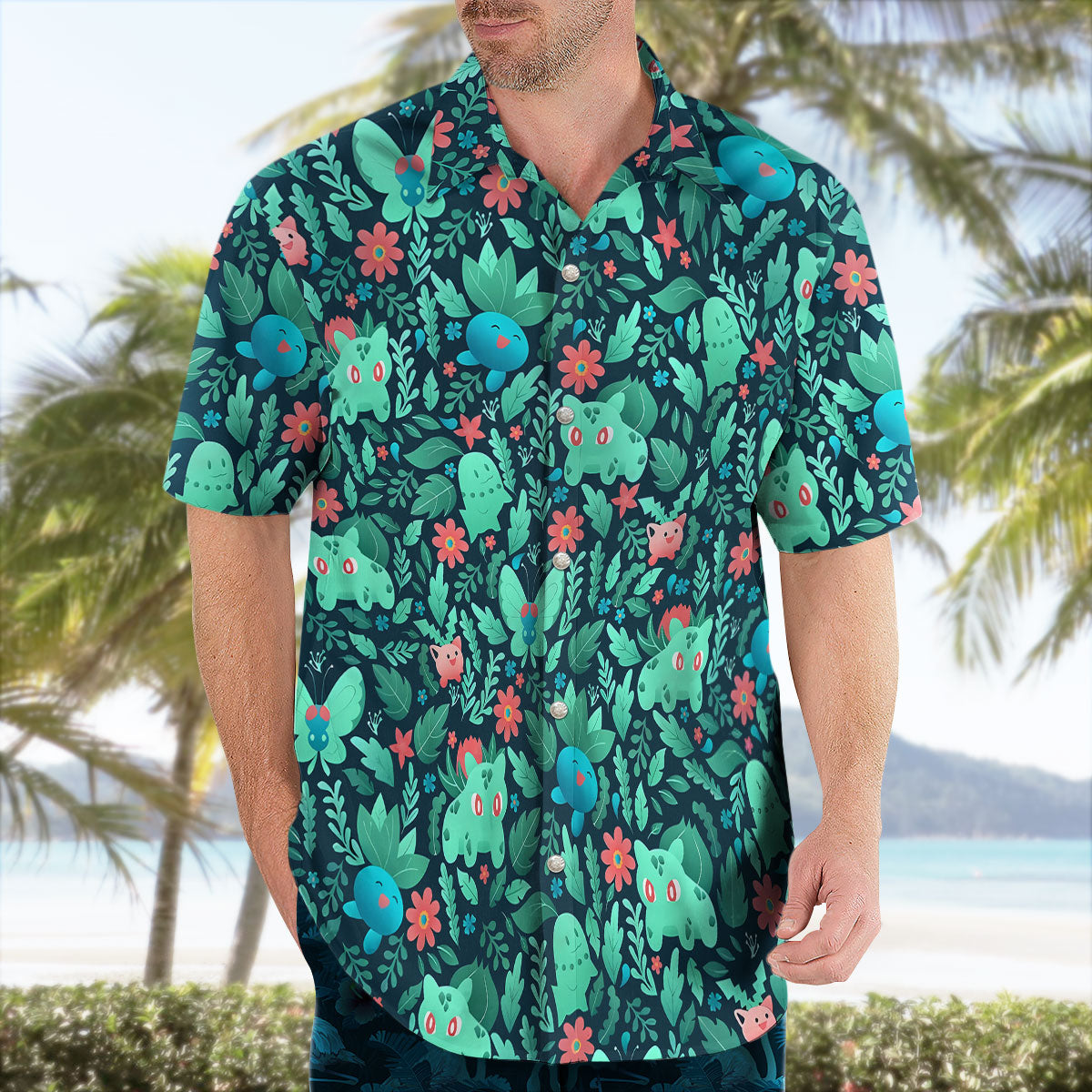 Bulbasaur Pokemon Hawaiian Shirt Tropical Grass Type Aloha Shirt – Moonbestprint