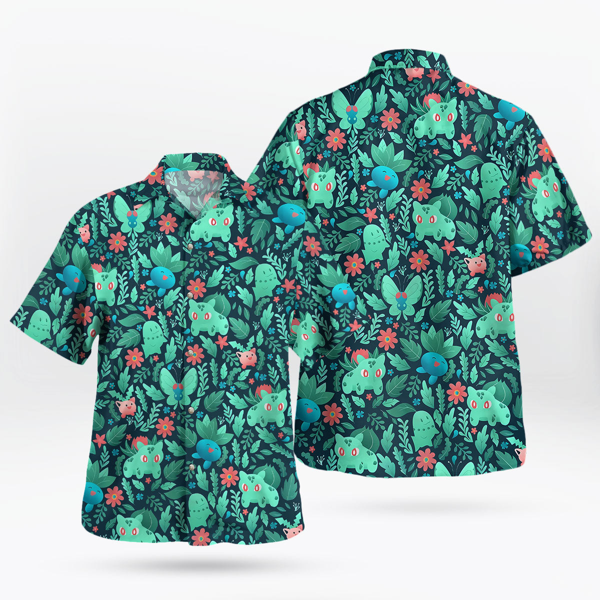 Bulbasaur Pokemon Hawaiian Shirt Tropical Grass Type Aloha Shirt – Moonbestprint