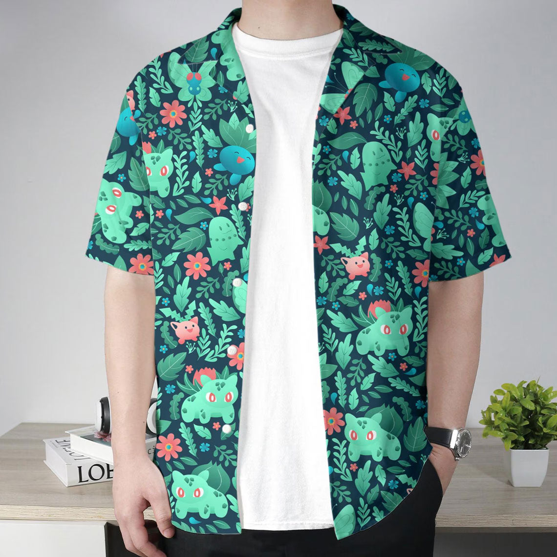 Bulbasaur Pokemon Hawaiian Shirt Tropical Grass Type Aloha Shirt – Moonbestprint