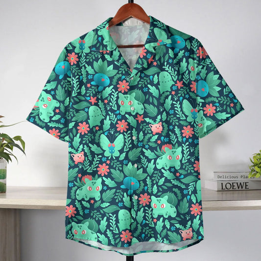Bulbasaur Pokemon Hawaiian Shirt Tropical Grass Type Aloha Shirt – Moonbestprint