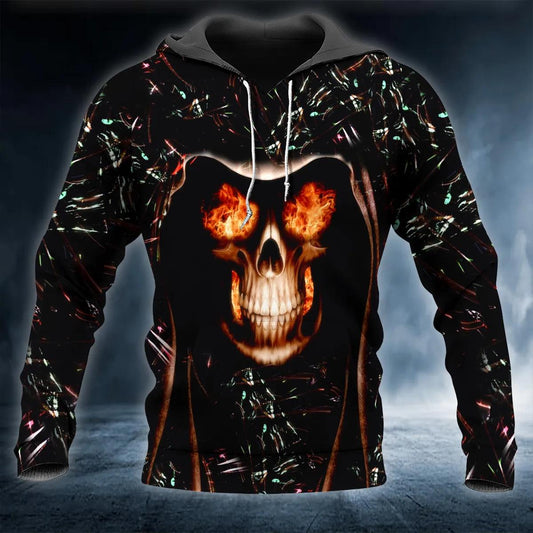 Burning Eyes Skull 3D Hoodie Moonbestprint