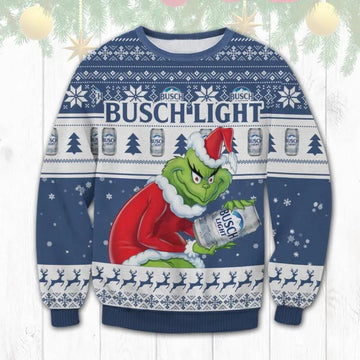 Busch Light Grinch Stolen Ugly Sweater, Grinch Holiday Sweater Moonbestprint