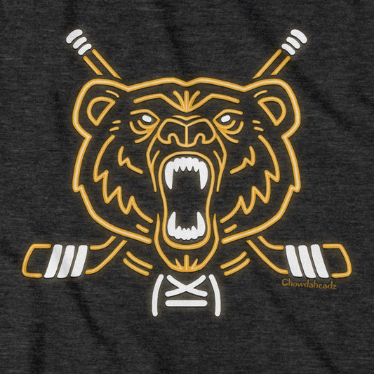 Neon Boston Hockey Bear T-Shirt
