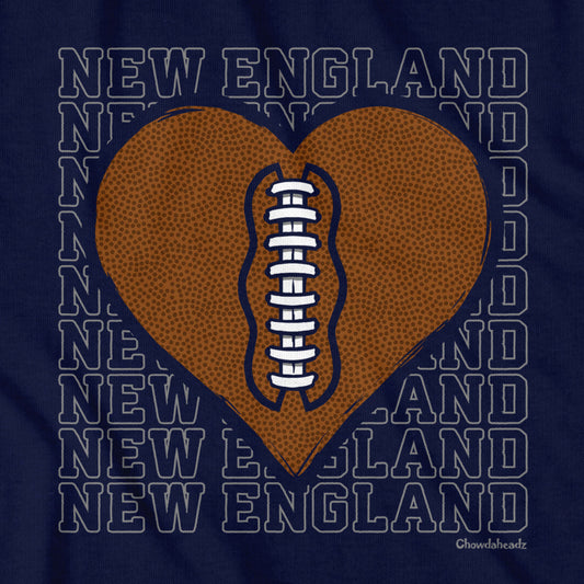 New England Football Heart T-Shirt