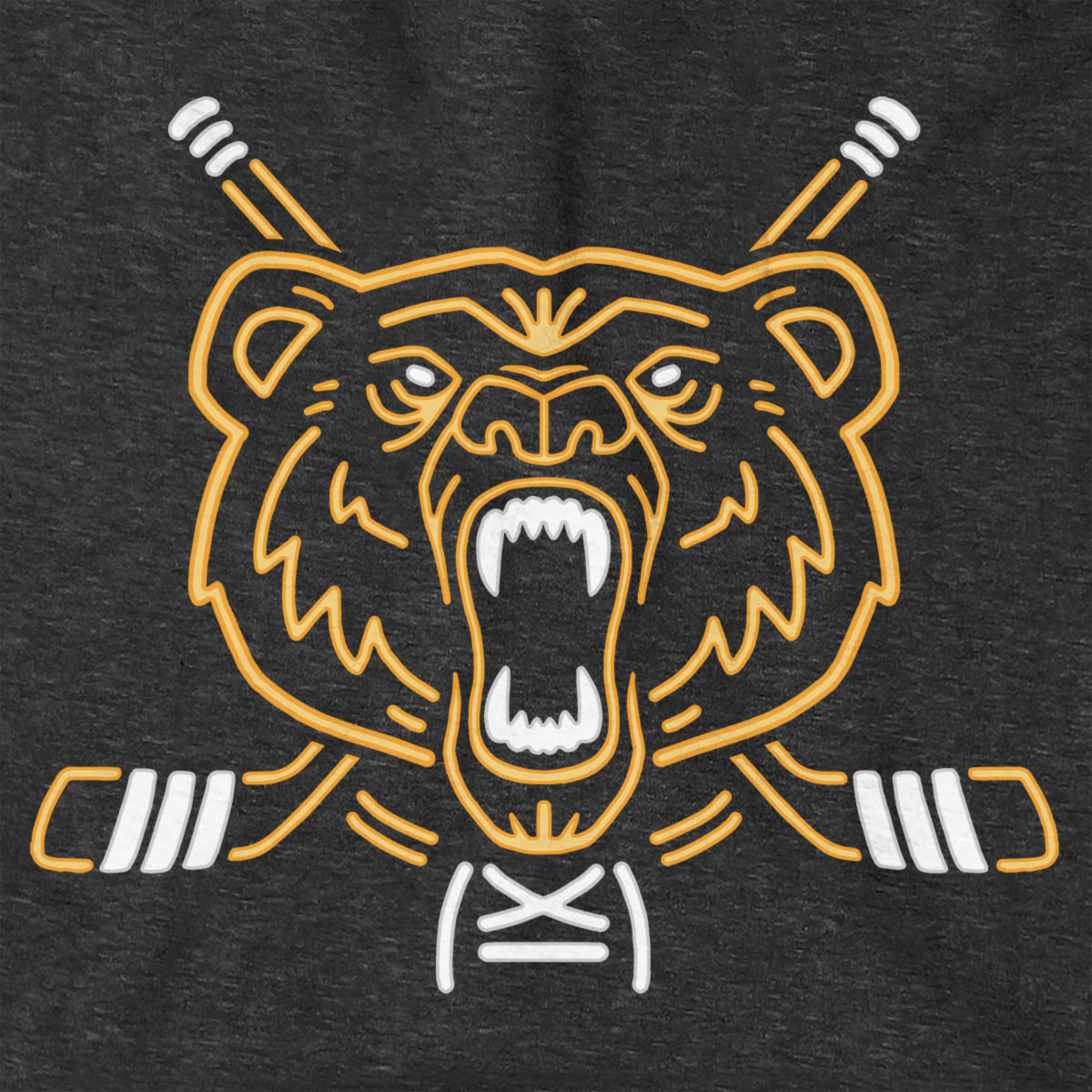 Neon Boston Hockey Bear Hoodie