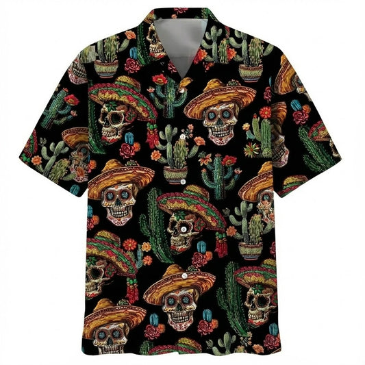 Cactus Skull Hawaiian Shirt - Moonbestprint