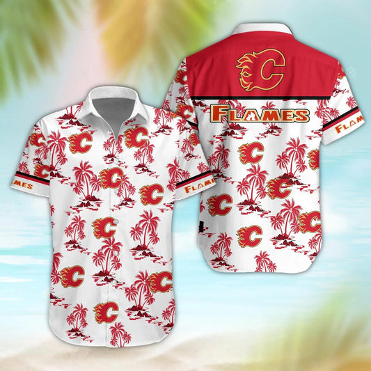 Calgary Flames Aloha Shirt, NHL Hawaiian Shirt Moonbestprint