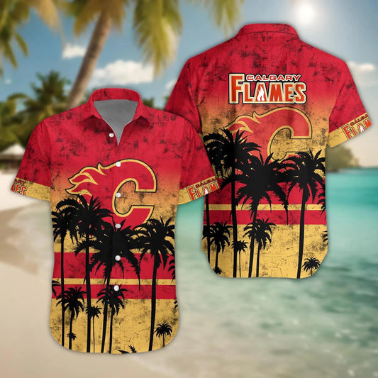 Calgary Flames Hawaii Shirt, NHL Hawaiian Shirt Moonbestprint
