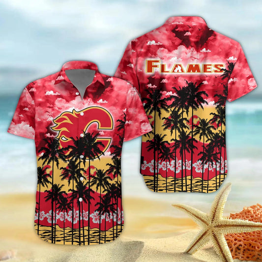 Calgary Flames Hawaiian Shirt 2, NHL Hawaiian Shirt Moonbestprint