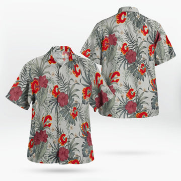 Calgary Flames Hawaiian Shirt - Hibiscus Designs – Moonbestprint