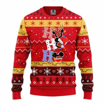 Calgary Flames Hohoho Ugly Christmas Sweater, NHL Christmas Sweater Moonbestprint