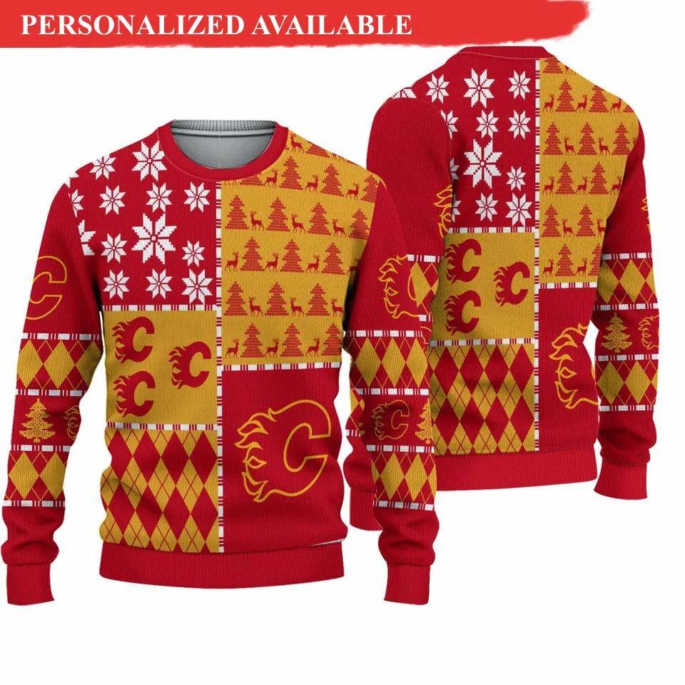 Calgary Flames Ice Hockey Ugly Christmas Sweater, NHL Christmas Sweater Moonbestprint