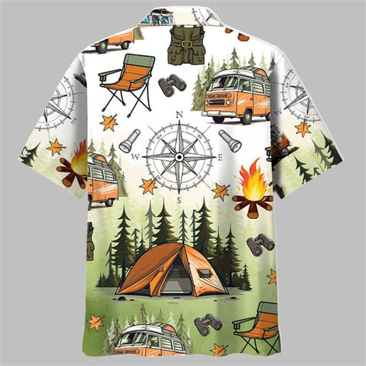 Camping Tent Compass Hawaiian Shirt - Moonbestprint