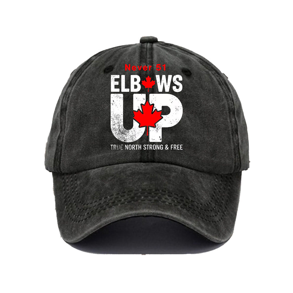 Canada Elbows Up Never 51st Print Hat Moonbestprint