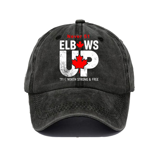 Canada Elbows Up Never 51st Print Hat Moonbestprint