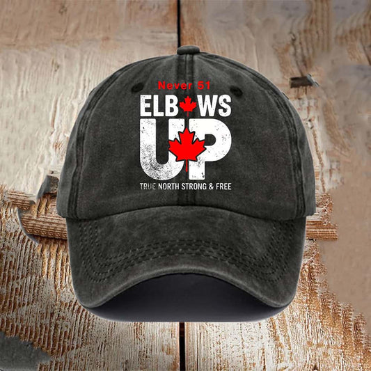 Canada Elbows Up Never 51st Print Hat Moonbestprint