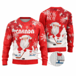 Canada Santa Play Hockey Ugly Christmas Sweater 2025 – Moonbestprint