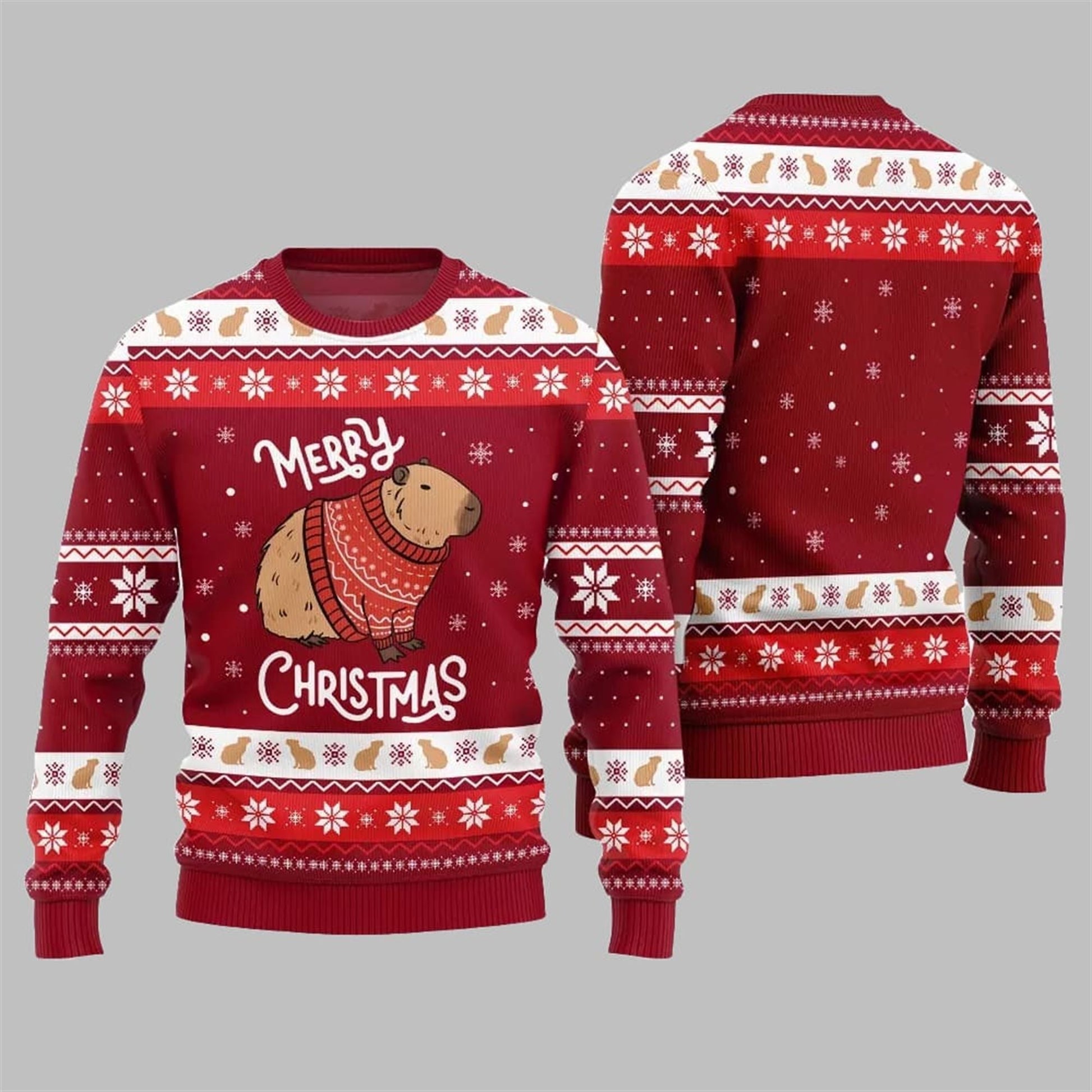 Capybara Merry Christmas Ugly Sweater 2026 Christmas - Moonbestprint