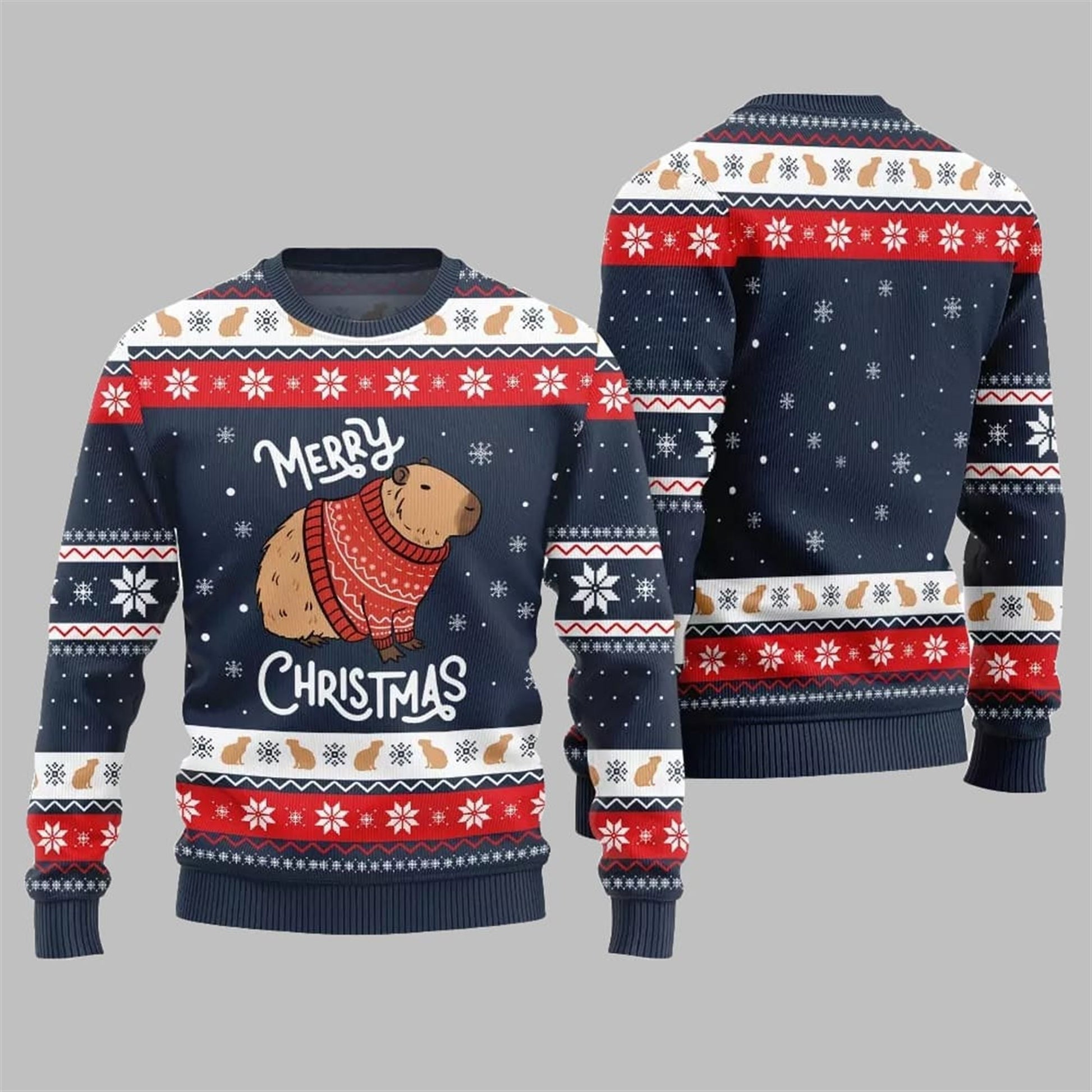 Capybara Merry Christmas Ugly Sweater 2026 Christmas - Moonbestprint