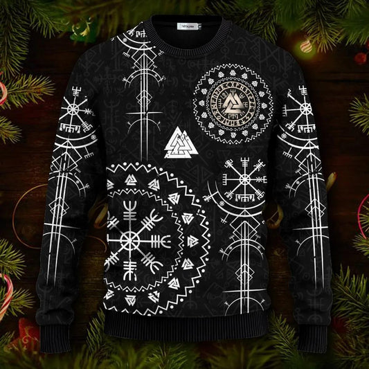 Careful Boy I'm Old For Good Reason Viking Ugly Christmas Sweater Moonbestprint