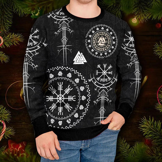 Careful Boy I'm Old For Good Reason Viking Ugly Christmas Sweater Moonbestprint