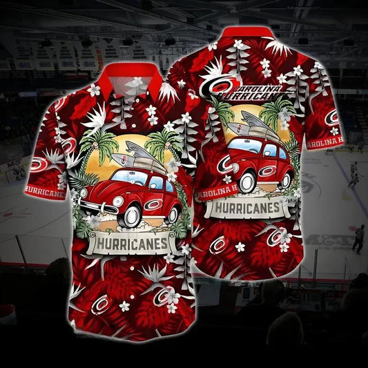 Carolina Hockey Custom Hawaiian Shirt, Hurricanes Custom Hawaiian Shirt, Custom Ice Hockey Hawaiian Shirt 1, NHL Hawaiian Shirt Moonbestprint