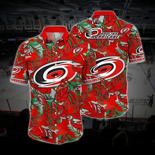 Carolina Hockey Custom Hawaiian Shirt, Hurricanes Custom Hawaiian Shirt, Custom Ice Hockey Hawaiian Shirt 3, NHL Hawaiian Shirt Moonbestprint