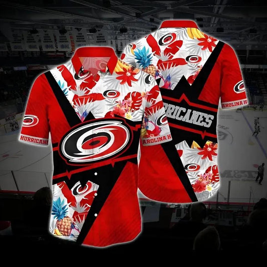 Carolina Hockey Custom Hawaiian Shirt, Hurricanes Custom Hawaiian Shirt, Custom Ice Hockey Hawaiian Shirt 4, NHL Hawaiian Shirt Moonbestprint