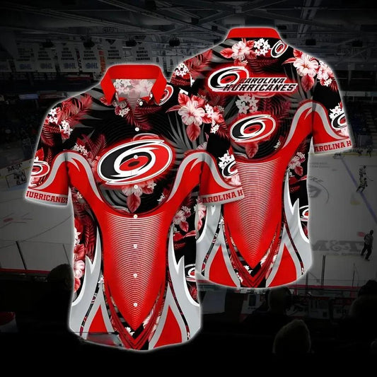 Carolina Hockey Custom Hawaiian Shirt, Hurricanes Custom Hawaiian Shirt, Custom Ice Hockey Hawaiian Shirt 5, NHL Hawaiian Shirt Moonbestprint