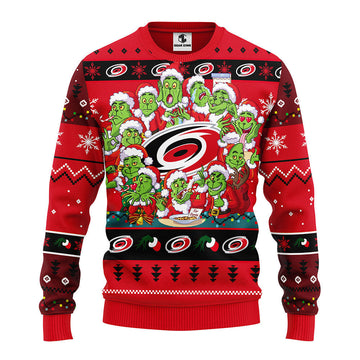 Carolina Hurricanes 12 Grinch Xmas Day Ugly Christmas Sweater, Grinch Xmas Sweater Moonbestprint