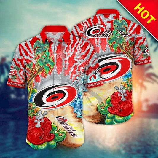 Carolina Hurricanes Aloha Island Hawaii Shirt, NHL Hawaiian Shirt Moonbestprint
