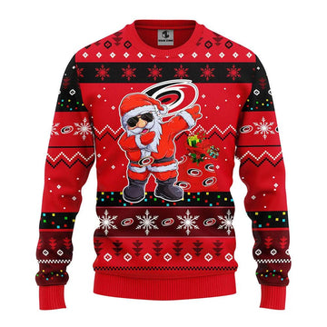 Carolina Hurricanes Dabbing Santa Claus Ugly Christmas Sweater, NHL Christmas Sweater Moonbestprint