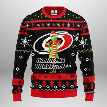 Carolina Hurricanes Funny Grinch Ugly Christmas Sweater, Grinch Xmas Sweater Moonbestprint