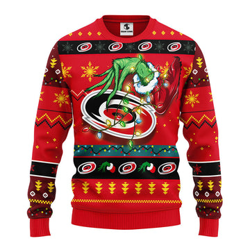 Carolina Hurricanes Grinch Ugly Christmas Sweater, Grinch Xmas Sweater Moonbestprint
