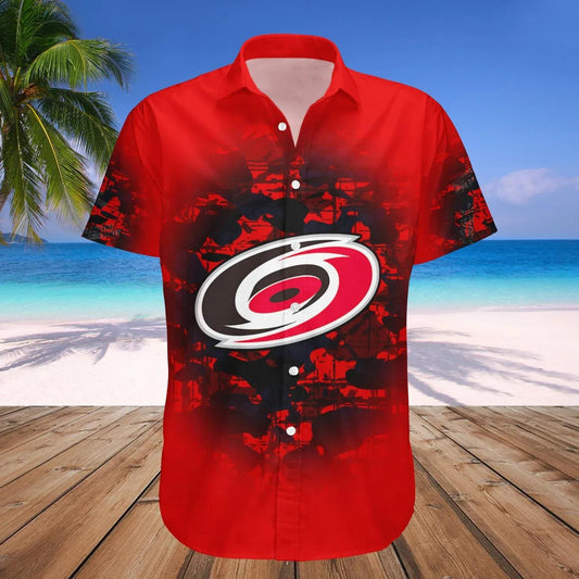 Carolina Hurricanes Hawaiian Shirt Camouflage Vintage - NHL, NHL Hawaiian Shirt Moonbestprint