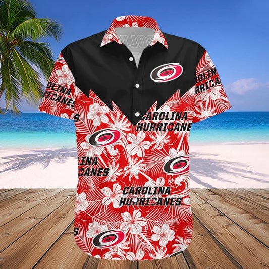 Carolina Hurricanes Hawaiian Shirt Tropical Seamless- NHL, NHL Hawaiian Shirt Moonbestprint