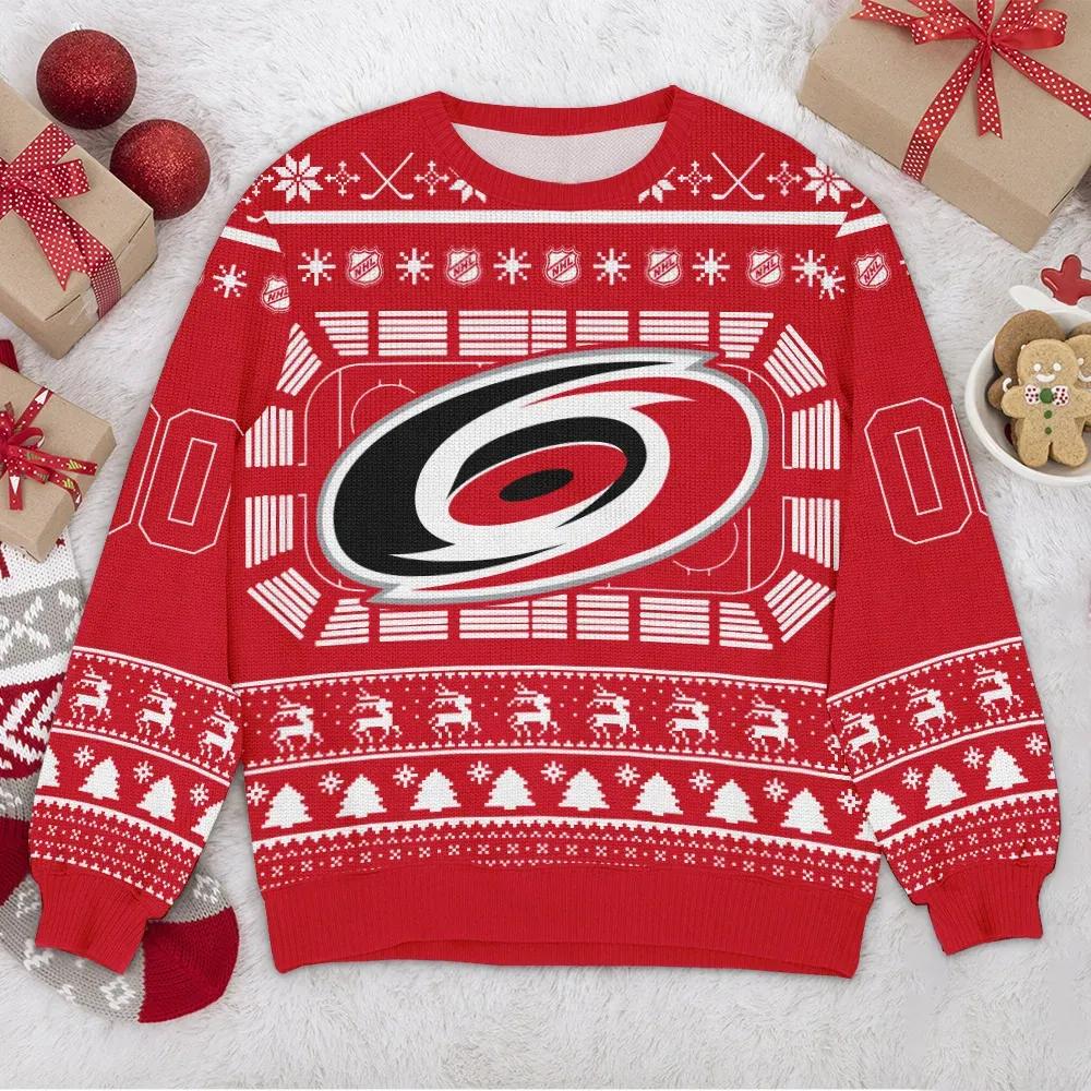Carolina Hurricanes NHL Custom Ugly Christmas Sweater, NHL Christmas Sweater Moonbestprint